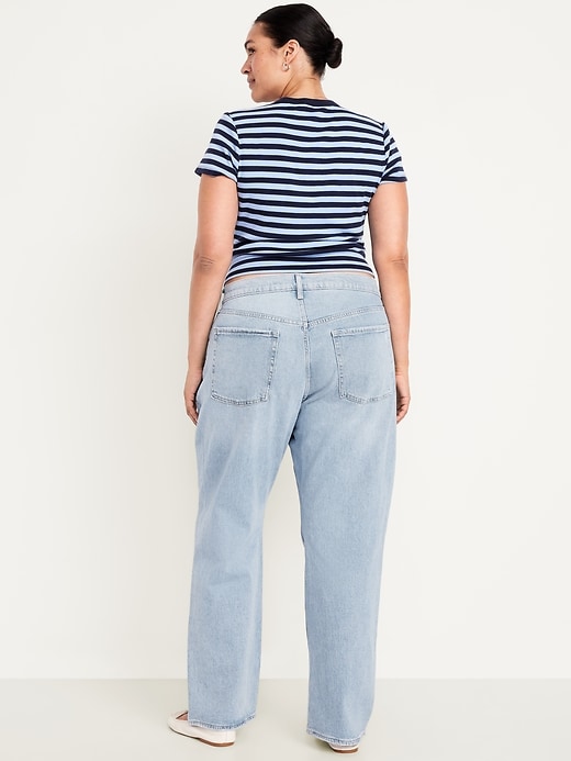 Image number 9 showing, Mid-Rise Slouchy Straight Jeans