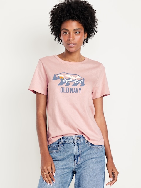 EveryWear Crew-Neck Logo-Graphic T-Shirt - Dawns Blush