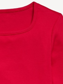 Image number 4 showing, Long-Sleeve Fitted Ribbed Top for Girls