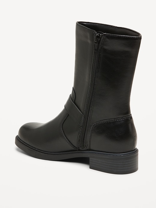 Image number 4 showing, Faux-Leather Side-Zip Boots for Girls