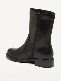 Image number 4 showing, Faux-Leather Side-Zip Boots for Girls