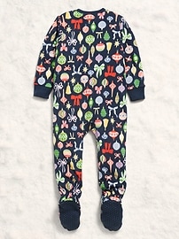 Image number 4 showing, 2-Way-Zip Microfleece Pajama One-Piece for Toddler & Baby