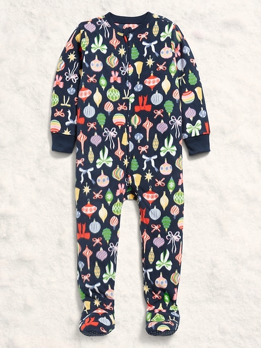 Image number 3 showing, 2-Way-Zip Microfleece Pajama One-Piece for Toddler & Baby