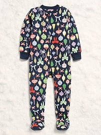 Image number 3 showing, 2-Way-Zip Microfleece Pajama One-Piece for Toddler & Baby