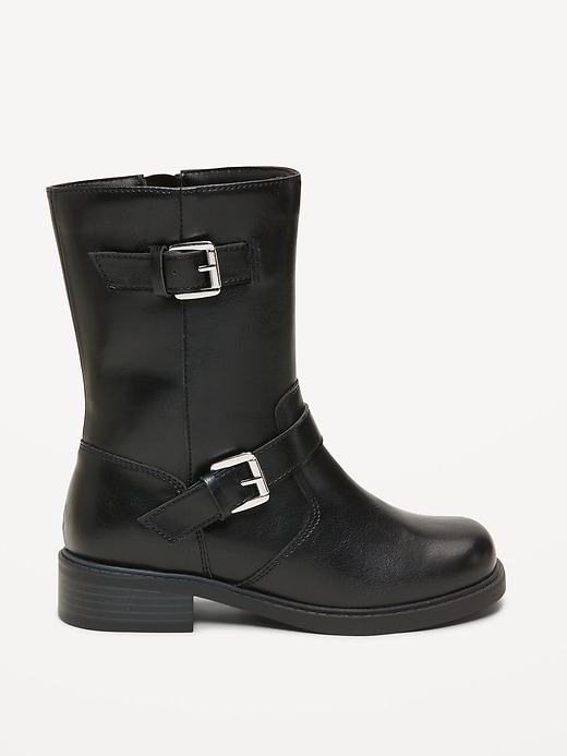 Image number 3 showing, Faux-Leather Side-Zip Boots for Girls