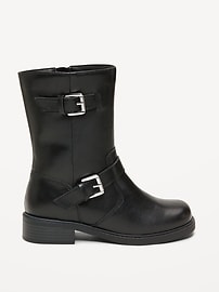 Image number 3 showing, Faux-Leather Side-Zip Boots for Girls