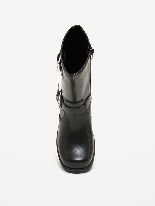 Image number 2 showing, Faux-Leather Side-Zip Boots for Girls