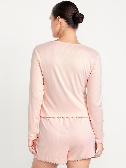 Image number 5 showing, Cozy Lettuce-Edge Pajama Top