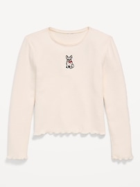 Image number 1 showing, CozePlush Long-Sleeve Graphic T-Shirt for Girls