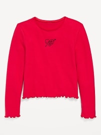 Image number 1 showing, CozePlush Long-Sleeve Graphic T-Shirt for Girls