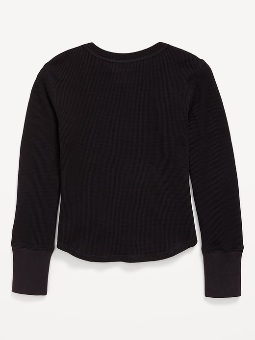 Image number 2 showing, Long-Sleeve Logo Graphic Thermal-Knit T-Shirt for Girls