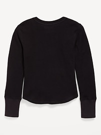 Image number 2 showing, Long-Sleeve Logo Graphic Thermal-Knit T-Shirt for Girls