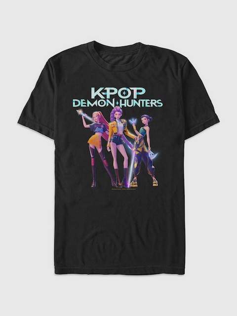 K-Pop Demon Hunters Hero Group Graphic T-Shirt - Black