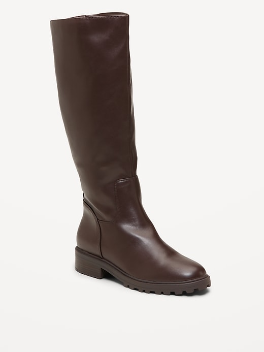 Image number 1 showing, Faux-Leather Tall Boots for Women