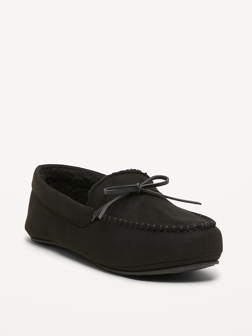 Image number 1 showing, Faux-Suede Sherpa-Lined Moccasins for Men