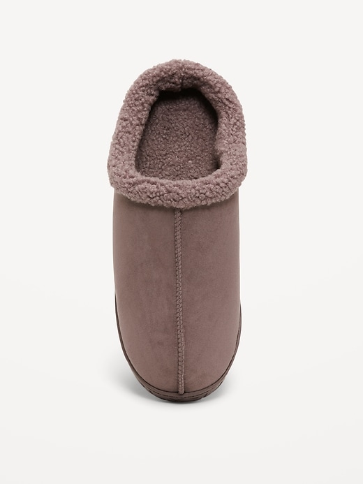 Image number 2 showing, Faux-Suede Sherpa-Lined Clog Slippers for Men
