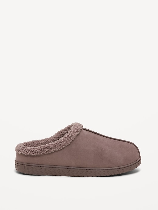 Image number 3 showing, Faux-Suede Sherpa-Lined Clog Slippers for Men