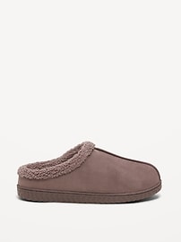 Image number 3 showing, Faux-Suede Sherpa-Lined Clog Slippers for Men