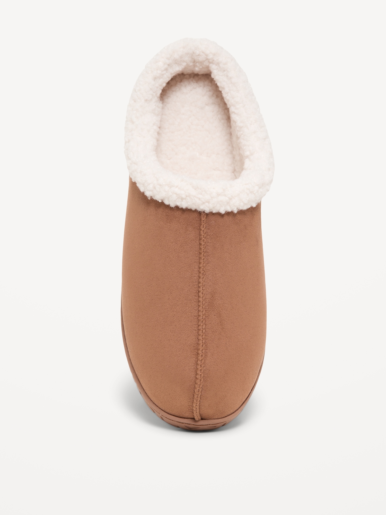 Faux-Suede Sherpa-Lined Clog Slippers for Men
