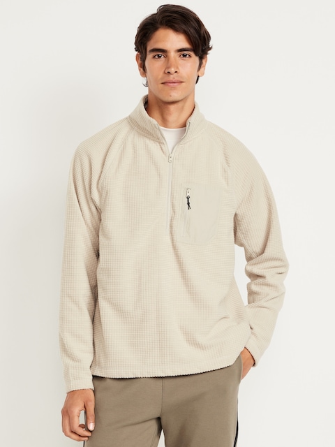 Waffle Half-Zip Performance Pullover - Windchime