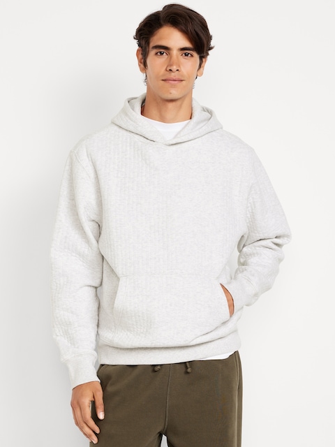 Essential Quilted Fleece Hoodie - Heather New Gray