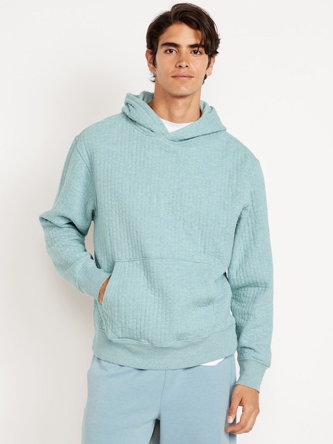 Essential Quilted Fleece Hoodie - Glacier Blue Heather