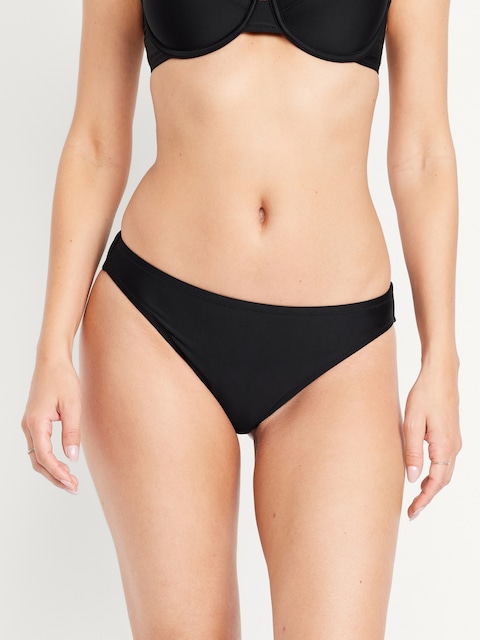 Mid-Rise Bikini Swim Bottoms - Black Jack