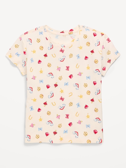 Softest Printed Short-Sleeve T-Shirt for Girls