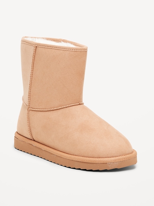 Image number 1 showing, Faux-Suede Faux-Fur Lined Boots for Girls