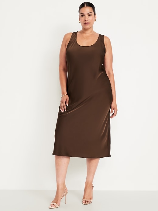 Image number 9 showing, Sleeveless Satin Midi Dress