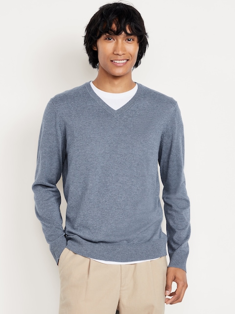 V-Neck Sweater - Navy Heather