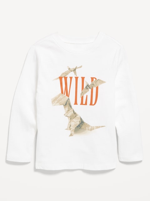 Long-Sleeve Unisex Graphic T-Shirt for Toddler - Calla Lily White