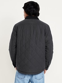 Image number 2 showing, Sherpa-Lined Quilted Flannel Shacket