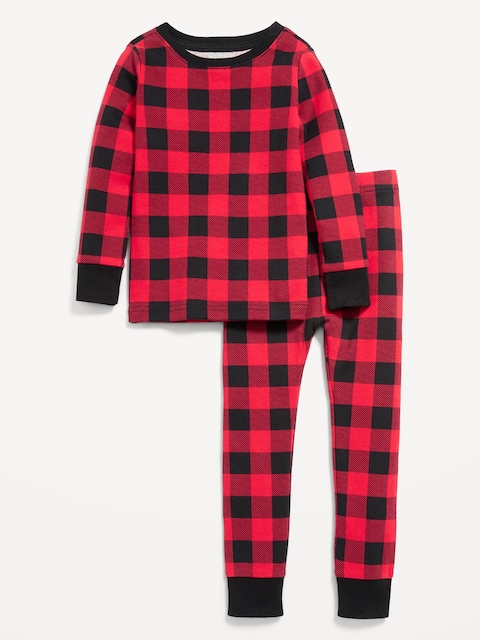 Snug-Fit Printed Pajama Set for Toddler & Baby - Red Buffalo Check