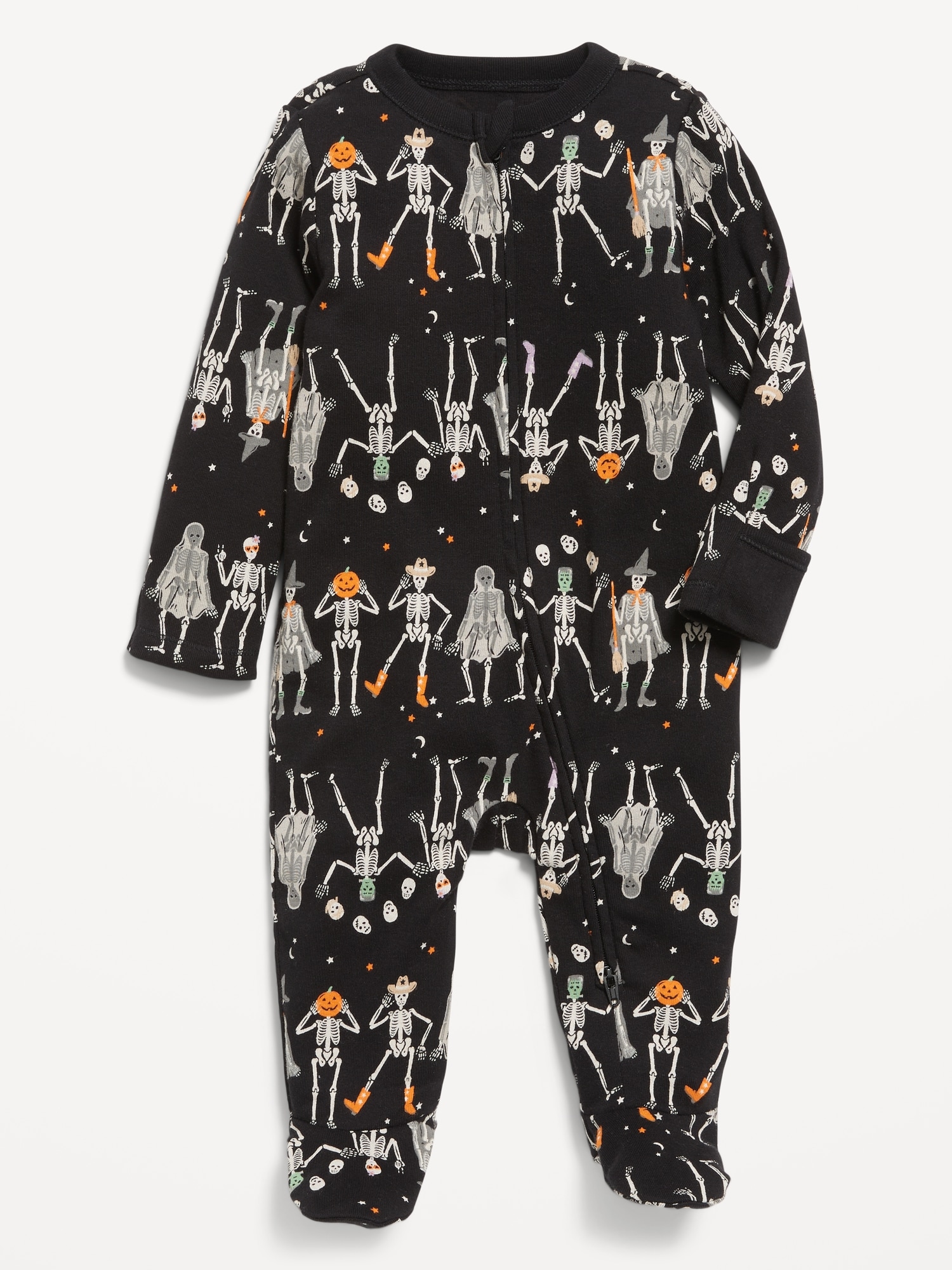 Printed 2-Way-Zip Sleep & Play Footed One-Piece for Baby