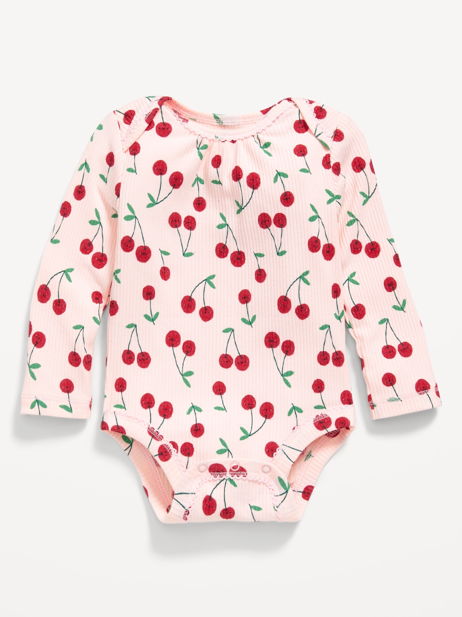 Printed Long-Sleeve Ribbed Bodysuit for Baby