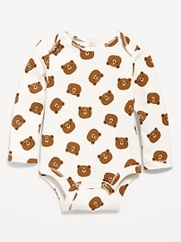 Image number 1 showing, Printed Long-Sleeve Bodysuit for Baby