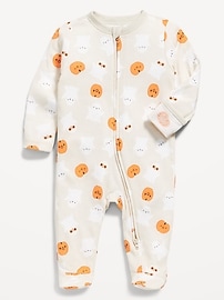 Image number 1 showing, Printed 2-Way-Zip Sleep & Play Footed One-Piece for Baby