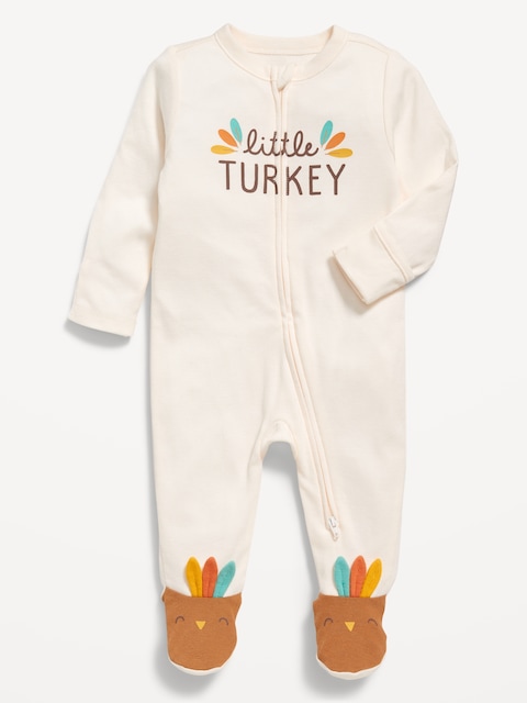 2-Way-Zip Sleep & Play Footed One-Piece for Baby - Turkey