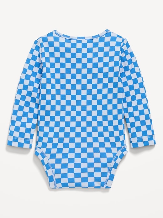 Image number 2 showing, Printed Long-Sleeve Henley Bodysuit for Baby