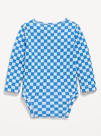 Image number 2 showing, Printed Long-Sleeve Henley Bodysuit for Baby