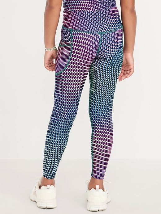 Image number 2 showing, High-Waisted PowerSoft 7/8-Length Side-Pocket Leggings for Girls