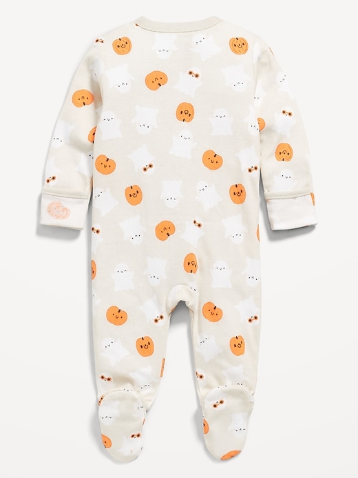 Image number 2 showing, Printed 2-Way-Zip Sleep & Play Footed One-Piece for Baby