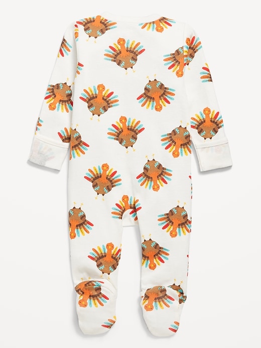 Image number 2 showing, Printed 2-Way-Zip Sleep & Play Footed One-Piece for Baby