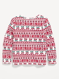 Image number 2 showing, Printed Long-Sleeve Cozy Waffle T-Shirt for Toddler Girls