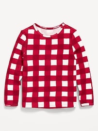 Image number 1 showing, Printed Long-Sleeve Cozy Waffle T-Shirt for Toddler Girls