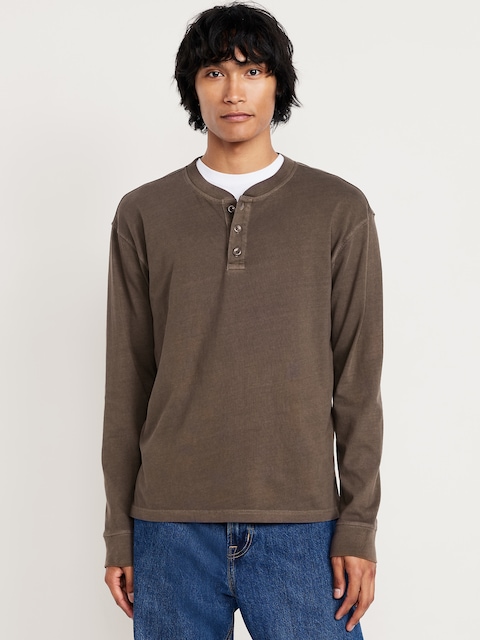Heavyweight Henley T-Shirt - Chocolate Kiss