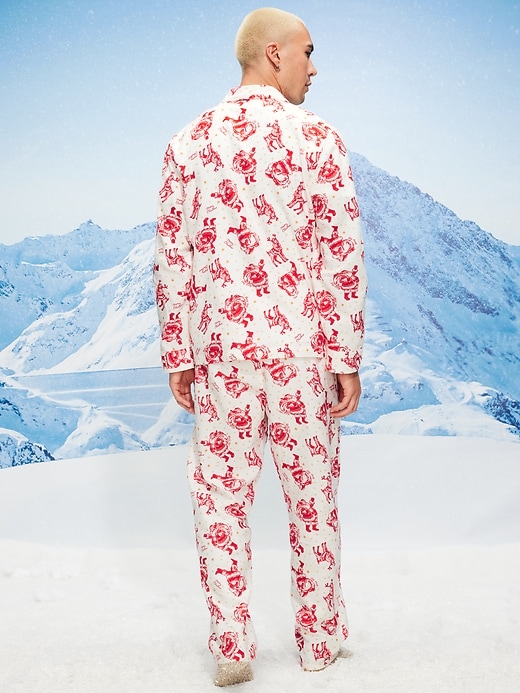 Image number 2 showing, Printed Flannel Pajama Set for Men