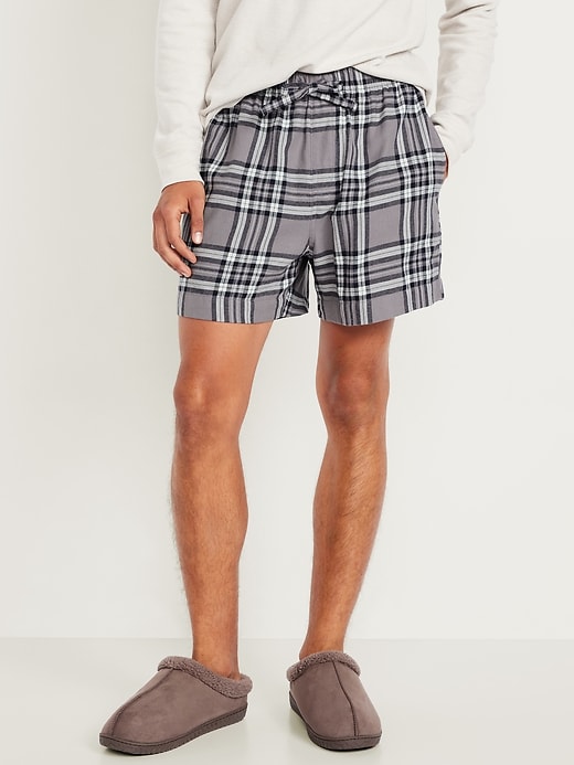 Image number 1 showing, Plaid Flannel Boxer Shorts -- 5-inch inseam