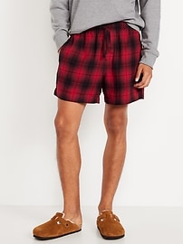Image number 1 showing, Plaid Flannel Boxer Shorts -- 5-inch inseam